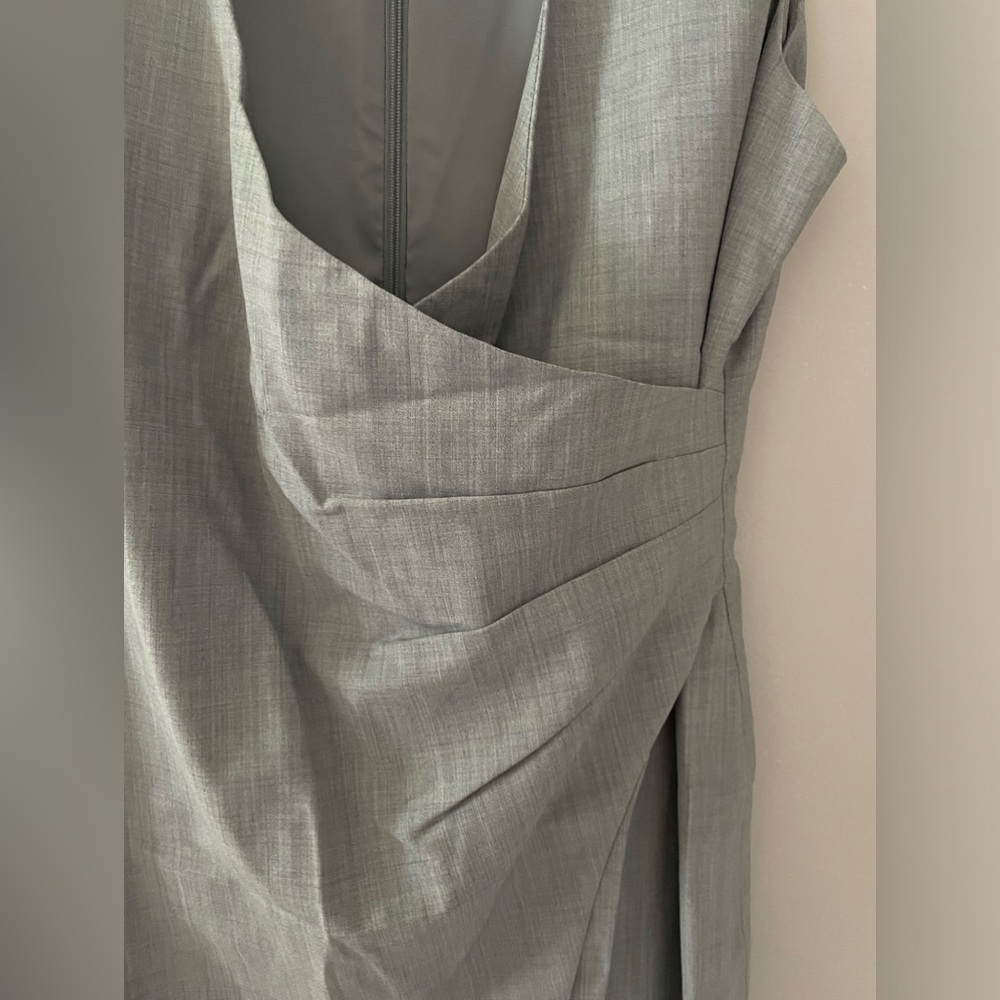 Theory Karianna Adrian Wool Blend Light Stone Melange Dress - Picture 5 of 7